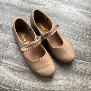 Dance Class Kids Tan Mary Jane Tap Shoes